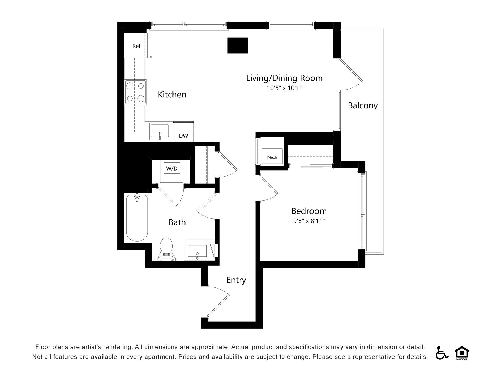 Floor plan layout diagram for A19